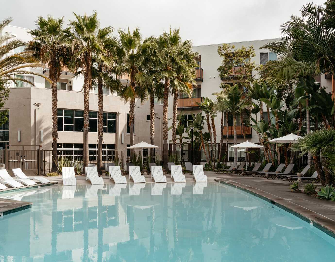 A resort-style swimming pool